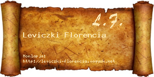 Leviczki Florencia névjegykártya